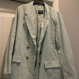 Size M Abercrombie and Fitch light green linen blazer